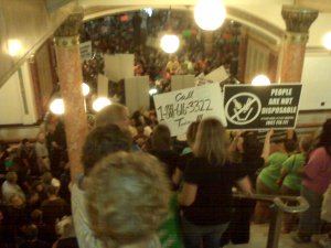 Doomsday rally in the state capitol today. (Photo posted originally at Capitol Fax Blog)